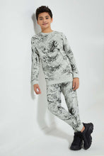 تنزيل الصورة على معرض الصور، Redtag-Black-Marble-Sweat-Tee-All-Over-Prints-Senior-Boys-9 to 14 Years