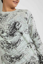 تنزيل الصورة على معرض الصور، Redtag-Black-Marble-Sweat-Tee-All-Over-Prints-Senior-Boys-9 to 14 Years