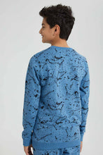 تنزيل الصورة على معرض الصور، Redtag-Blue-Splatter-Sweat-Tee-All-Over-Prints-Senior-Boys-9 to 14 Years