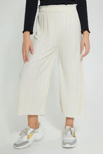 تنزيل الصورة على معرض الصور، Redtag-Beige-Pleated-Knitted-Culottes-Trousers-Senior-Girls-9 to 14 Years