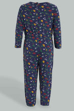 Load image into Gallery viewer, Redtag-Navy-Multi-Colour-Printed-Knitted-Jumpsuit-Colour:Navy,-Filter:Infant-Girls-(3-to-24-Mths),-Infant-Girls-Jumpsuits,-New-In,-New-In-ING,-Non-Sale,-S22B,-Section:Kidswear-Infant-Girls-3 to 24 Months