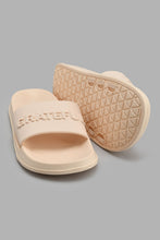 تنزيل الصورة على معرض الصور، Redtag-Beige-Grateful-Slogan-Slide-Sliders-Women's-