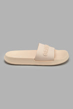 تنزيل الصورة على معرض الصور، Redtag-Beige-Grateful-Slogan-Slide-Sliders-Women's-