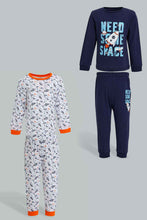 تنزيل الصورة على معرض الصور، Redtag-Navy-And-White-Printed-Space-Pj-Set-4-Pack-Pyjama-Sets-Infant-Boys-3 to 24 Months