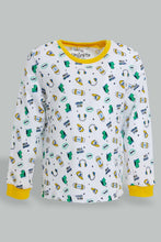 تنزيل الصورة على معرض الصور، Redtag-Mustard-Striped-And-White-Muscl-Pj-Set-4-Pack-Pyjama-Sets-Infant-Boys-3 to 24 Months