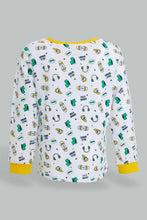 تنزيل الصورة على معرض الصور، Redtag-Mustard-Striped-And-White-Muscl-Pj-Set-4-Pack-Pyjama-Sets-Infant-Boys-3 to 24 Months