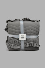 Load image into Gallery viewer, Redtag-Grey-Ruffle-3-Pieces-Bedspread-Set-(Double-Size)-Bedspreads-Home-Bedroom-
