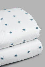 Load image into Gallery viewer, Redtag-White/Teal-Clip-Jacquard-3-Piece-Comforter-Set-(King-Size)-Comforters-Home-Bedroom-