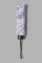 Load image into Gallery viewer, Redtag-Purple-Floral-Prints-3-Fold-Umbrella-Umbrellas-Travel-Accessories-