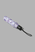 Load image into Gallery viewer, Redtag-Purple-Floral-Prints-3-Fold-Umbrella-Umbrellas-Travel-Accessories-