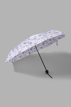 Load image into Gallery viewer, Redtag-Purple-Floral-Prints-3-Fold-Umbrella-Umbrellas-Travel-Accessories-