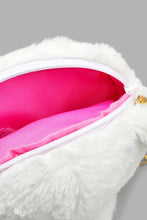 Load image into Gallery viewer, Redtag-White-Character-Faux-Fur-Cross-Body-Bag-Cross-Body-Bags-Girls-