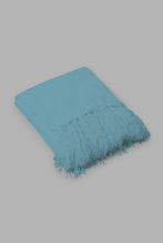 تنزيل الصورة على معرض الصور، Redtag-Teal-Chenille-Throw-With-Beaded-Fringe-Throws-Home-Bedroom-