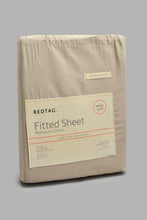 Load image into Gallery viewer, Redtag-Beige-Cotton-Fitted-Sheet-
(Single-Size)-Fitted-Sheets-Home-Bedroom-