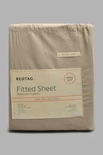 Load image into Gallery viewer, Redtag-Beige-Cotton-Fitted-Sheet-
(Single-Size)-Fitted-Sheets-Home-Bedroom-