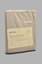 Load image into Gallery viewer, Redtag-Beige-Cotton-Fitted-Sheet-(Double-Size)-Fitted-Sheets-Home-Bedroom-