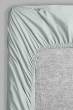 Load image into Gallery viewer, Redtag-Teal-Cotton-Fitted-Sheet-(Double-Size)-Fitted-Sheets-Home-Bedroom-