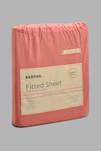 Load image into Gallery viewer, Redtag-Pink-Cotton-Fitted-Sheet-(Double-Size)-Fitted-Sheets-Home-Bedroom-