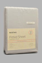 Load image into Gallery viewer, Redtag-Grey-Cotton-Fitted-Sheet-(Super-King-Size)-Fitted-Sheets-Home-Bedroom-
