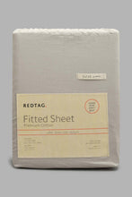 Load image into Gallery viewer, Redtag-Grey-Cotton-Fitted-Sheet-(Super-King-Size)-Fitted-Sheets-Home-Bedroom-
