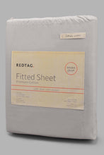 Load image into Gallery viewer, Redtag-Grey-Cotton-Fitted-Sheet-(Double-Size)-Fitted-Sheets-Double-Size-Home-Bedroom-