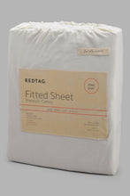 Load image into Gallery viewer, Redtag-Ivory-Cotton-Fitted-Sheet-
(King-Size)-Fitted-Sheets-King-Size-Home-Bedroom-
