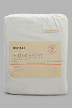 Load image into Gallery viewer, Redtag-Ivory-Cotton-Fitted-Sheet-(Super-King-Size)-Fitted-Sheets-Super-King-Size-Home-Bedroom-