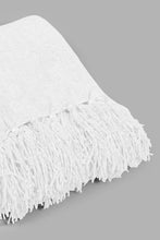 Load image into Gallery viewer, Redtag-Ivory-Chenille-Throw-With-Beaded-Fringe-Category:Throws,-Colour:Ivory,-Filter:Home-Bedroom,-HMW-BED-Throws,-New-In,-New-In-HMW-BED,-Non-Sale,-PERIGOLD,-S22C,-Section:Homewares-Home-Bedroom-