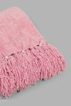 Load image into Gallery viewer, Redtag-Pink-Chenille-Throw-With-Fringe-Category:Throws,-Colour:Pink,-Filter:Home-Bedroom,-HMW-BED-Throws,-NAYA,-New-In,-New-In-HMW-BED,-Non-Sale,-S22C,-Section:Homewares-Home-Bedroom-
