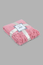 Load image into Gallery viewer, Redtag-Pink-Chenille-Throw-With-Fringe-Category:Throws,-Colour:Pink,-Filter:Home-Bedroom,-HMW-BED-Throws,-NAYA,-New-In,-New-In-HMW-BED,-Non-Sale,-S22C,-Section:Homewares-Home-Bedroom-