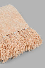 Load image into Gallery viewer, Redtag-Beige-Chenille-Throw-With-Beaded-Fringe-Category:Throws,-Colour:Beige,-Filter:Home-Bedroom,-HMW-BED-Throws,-LEGACY,-New-In,-New-In-HMW-BED,-Non-Sale,-S22C,-Section:Homewares-Home-Bedroom-