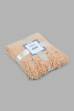 Load image into Gallery viewer, Redtag-Beige-Chenille-Throw-With-Beaded-Fringe-Category:Throws,-Colour:Beige,-Filter:Home-Bedroom,-HMW-BED-Throws,-LEGACY,-New-In,-New-In-HMW-BED,-Non-Sale,-S22C,-Section:Homewares-Home-Bedroom-