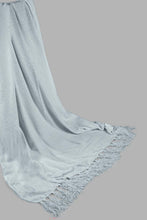 Load image into Gallery viewer, Redtag-Grey-Chenille-Throw-With-Fringe-Category:Throws,-Colour:Grey,-Filter:Home-Bedroom,-HMW-BED-Throws,-LEGACY,-New-In,-New-In-HMW-BED,-Non-Sale,-S22C,-Section:Homewares-Home-Bedroom-