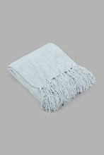 Load image into Gallery viewer, Redtag-Grey-Chenille-Throw-With-Fringe-Category:Throws,-Colour:Grey,-Filter:Home-Bedroom,-HMW-BED-Throws,-LEGACY,-New-In,-New-In-HMW-BED,-Non-Sale,-S22C,-Section:Homewares-Home-Bedroom-