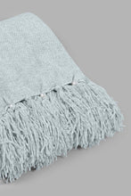 Load image into Gallery viewer, Redtag-Grey-Chenille-Throw-With-Fringe-Category:Throws,-Colour:Grey,-Filter:Home-Bedroom,-HMW-BED-Throws,-LEGACY,-New-In,-New-In-HMW-BED,-Non-Sale,-S22C,-Section:Homewares-Home-Bedroom-