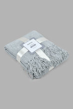 Load image into Gallery viewer, Redtag-Grey-Chenille-Throw-With-Fringe-Category:Throws,-Colour:Grey,-Filter:Home-Bedroom,-HMW-BED-Throws,-LEGACY,-New-In,-New-In-HMW-BED,-Non-Sale,-S22C,-Section:Homewares-Home-Bedroom-