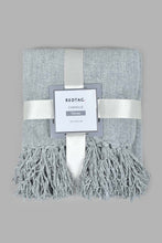 Load image into Gallery viewer, Redtag-Grey-Chenille-Throw-With-Fringe-Category:Throws,-Colour:Grey,-Filter:Home-Bedroom,-HMW-BED-Throws,-LEGACY,-New-In,-New-In-HMW-BED,-Non-Sale,-S22C,-Section:Homewares-Home-Bedroom-