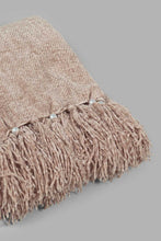 Load image into Gallery viewer, Redtag-Brown-Chenille-Throw-With-Fringe-Category:Throws,-Colour:Brown,-Filter:Home-Bedroom,-HARMONY,-HMW-BED-Throws,-New-In,-New-In-HMW-BED,-Non-Sale,-S22C,-Section:Homewares-Home-Bedroom-