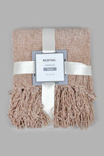 Load image into Gallery viewer, Redtag-Brown-Chenille-Throw-With-Fringe-Category:Throws,-Colour:Brown,-Filter:Home-Bedroom,-HARMONY,-HMW-BED-Throws,-New-In,-New-In-HMW-BED,-Non-Sale,-S22C,-Section:Homewares-Home-Bedroom-