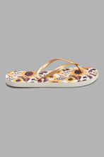 Load image into Gallery viewer, Redtag-Gold-Sunflower-Flip-Flop-Flip-Flops-Women's-