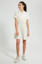 Load image into Gallery viewer, Redtag-Beige-Hooded-Playsuit-Dresses-Senior-Girls-9 to 14 Years