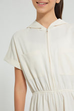 Load image into Gallery viewer, Redtag-Beige-Hooded-Playsuit-Dresses-Senior-Girls-9 to 14 Years