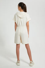 Load image into Gallery viewer, Redtag-Beige-Hooded-Playsuit-Dresses-Senior-Girls-9 to 14 Years
