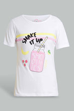 تنزيل الصورة على معرض الصور، Redtag-White-Short-Sets-Pyjama-Sets-Senior-Girls-9 to 14 Years