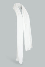 Load image into Gallery viewer, Redtag-White-Crinkle-Scarf-Fashion-Scarves-Girls-