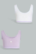 Load image into Gallery viewer, Purple And Grey Sports Bra (Pack of 2)
