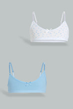 Load image into Gallery viewer, White And Blue Seamless Bra (Pack of 2)