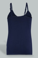 Load image into Gallery viewer, Redtag-Navy-X-White/Navy-Polka-Dots-Vest-(2Pack)-Vests-Senior-Girls-9 to 14 Years