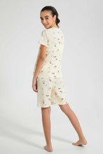 تنزيل الصورة على معرض الصور، Redtag-Peach-Aop-Short-Sets-Pyjama-Sets-Senior-Girls-9 to 14 Years