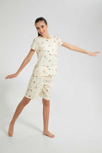 تنزيل الصورة على معرض الصور، Redtag-Peach-Aop-Short-Sets-Pyjama-Sets-Senior-Girls-9 to 14 Years